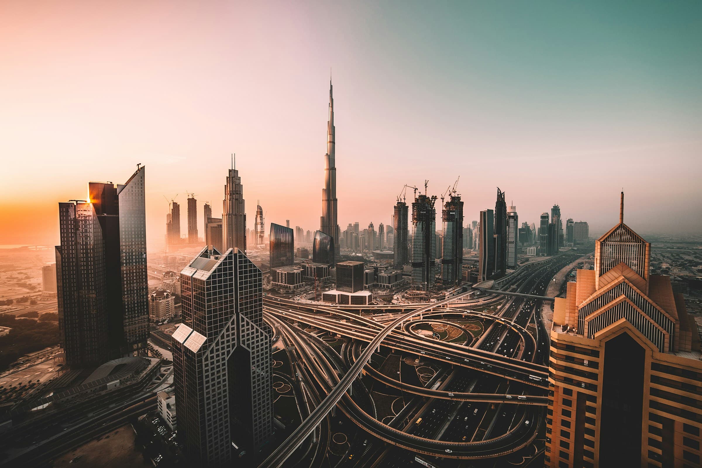 Dubai skyline at dusk — destination atmosphere for UK to UAE movers