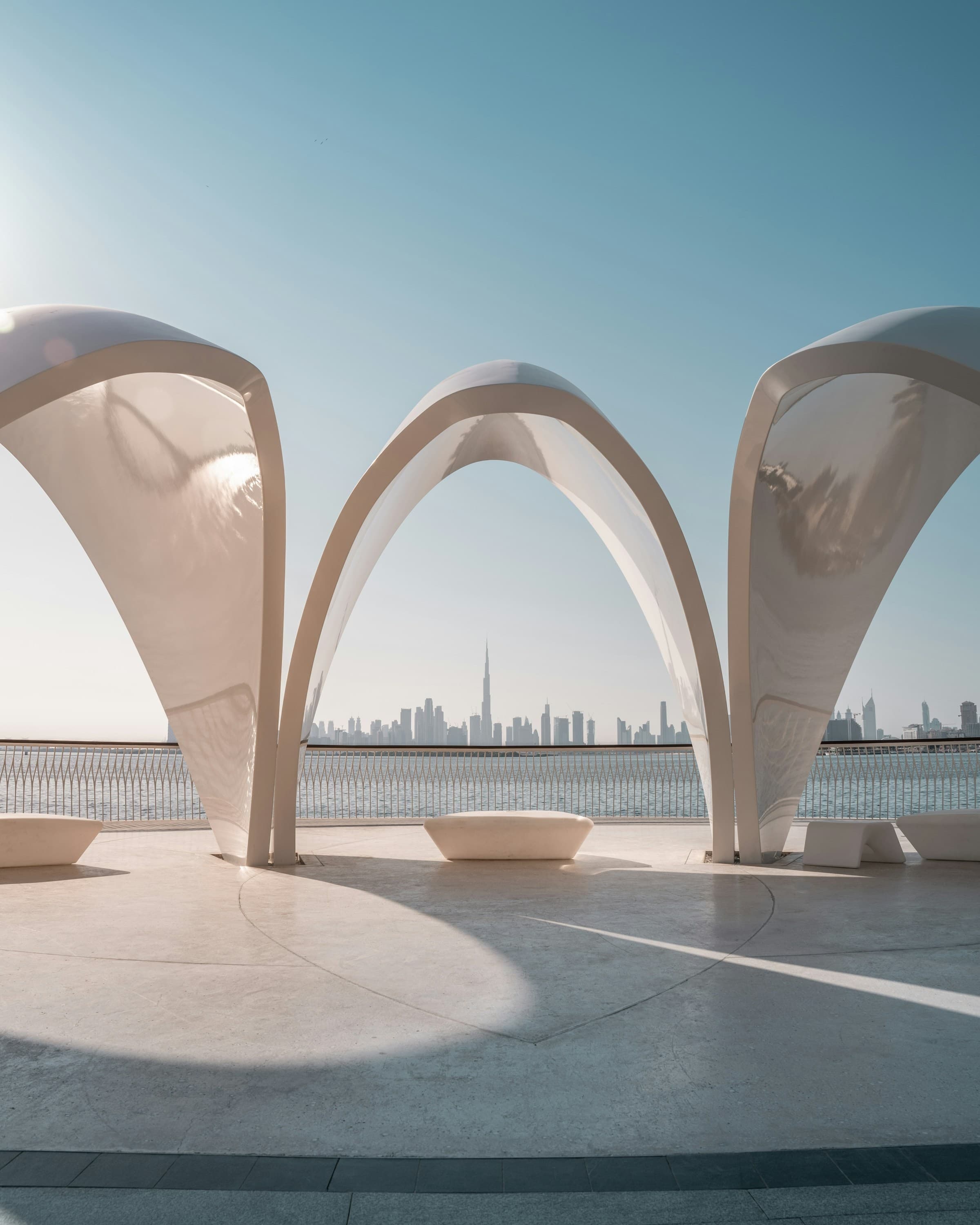 Waterfront residences in Dubai — housing sits behind Emirates ID and Ejari